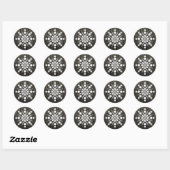 Elegant Festive Rustic Snowflake met kerst Ronde Sticker (Vel)