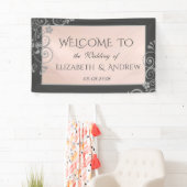 Elegant Festive Silver Flowers Wedding Banner (Insitu)