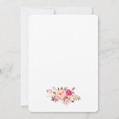 Élégant Fête des mariées Floral rose or Invitation (Dos)