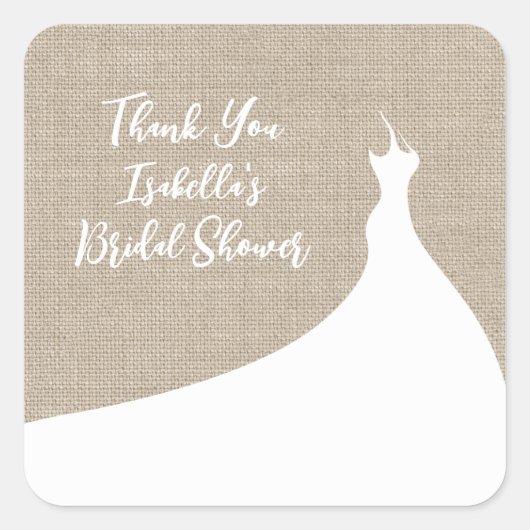 Élégant Fête des mariées Sticker burlap (Devant)