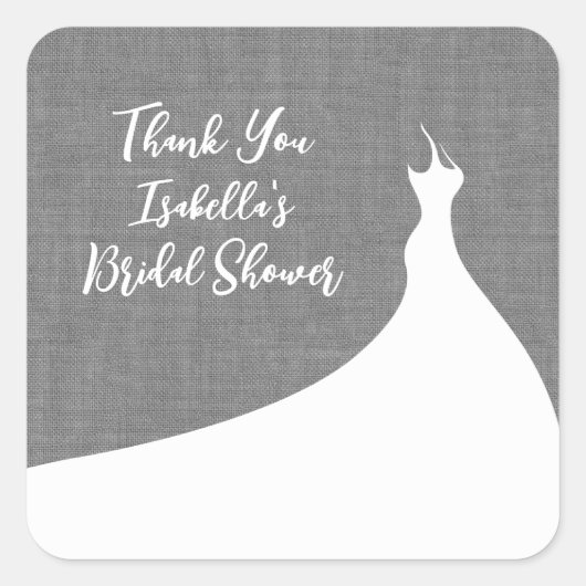 Élégant Fête des mariées Sticker lin gris (Devant)