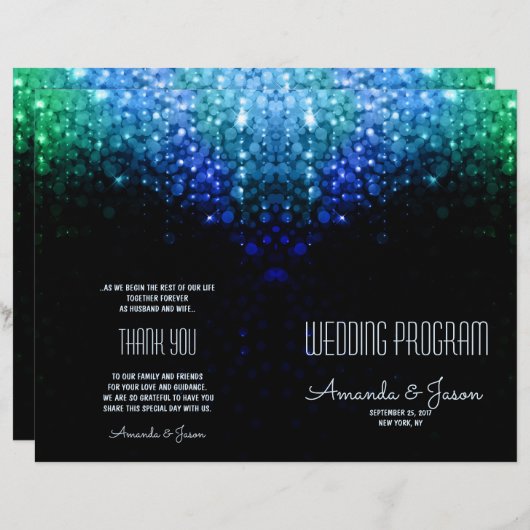 Élégant feu de couleur paon bokeh programme de mar (Devant / Derrière)