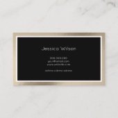 Élégant feuil brun doré carte de visite moderne (Dos)
