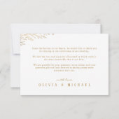 Elégant feuillage botanique d'or photo merci (Dos)