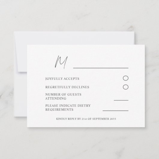 Élégant feuillage botanique Sage Green RSVP (Dos)