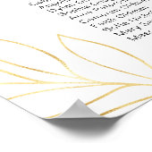 Elégant feuillage Or. Tableau de sièges mariages (Coin)