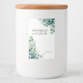 Elégant Feuille aquarelle Étiquette bougie (Devant)