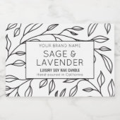 Élégant Feuille botanique Vintage Étiquette de pot (Étiquettes simples)