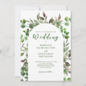 Élégant Feuille de feuillage Faire-part de mariage (Devant)