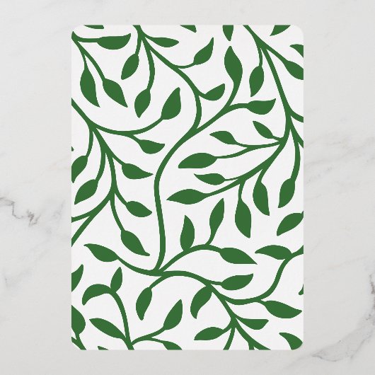 Élégant Feuille Foil Invitation (Verso)