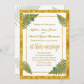 Elégant Feuille  Gold Foil Faire-part de mariage (Devant / Derrière)