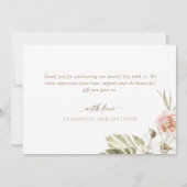 Élégant Feuille Mariage de Merci Floral séché (Dos)