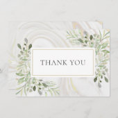 Élégant Feuille Merci en marbre (Devant / Derrière)