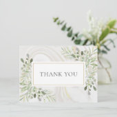 Élégant Feuille Merci en marbre (Debout devant)