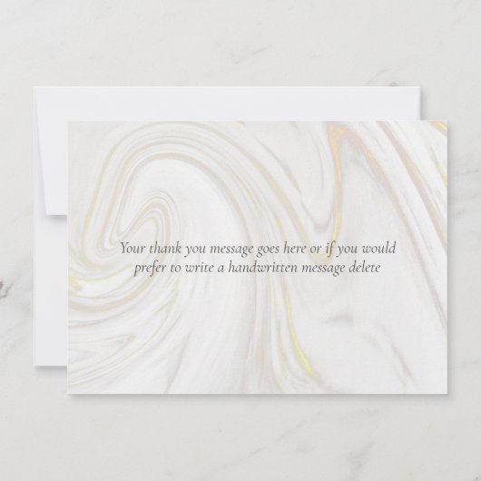 Élégant Feuille Merci en marbre (Dos)