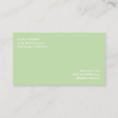 Élégant Feuille vert moderne Carte de visite (Dos)