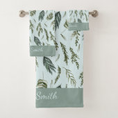 Élégant Feuille vert Motif de nature botanique (En situation)