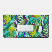 Élégant feuille vert tropical violet motif (Clavier et souris)