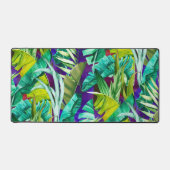 Élégant feuille vert tropical violet motif (Recto)