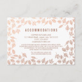 Elégant Feuilles Automne Cuivre Carte d'Hébergemen (Devant)