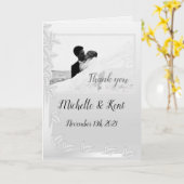 Élégant Feuilles d'argent plié Carte de remercieme (Fleur jaune)