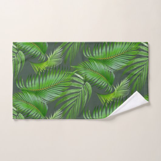Élégant Feuilles de palmier vert sur le vert fores (Serviette à main)