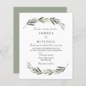 Elégant Feuilles de verdure Budget Mariage Inviter (Devant / Derrière)