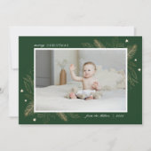 Elegant Feuilles d'or 2 photo Carte de famille de  (Devant)