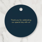 Élégant Feuilles d'or couronnes mariage étiquettes (Dos)