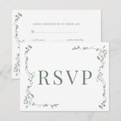 Elégant Feuilles Florales Mariage classique RSVP (Devant / Derrière)