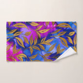 Elégant Feuilles or violet bleu Motif design (Serviette à main)