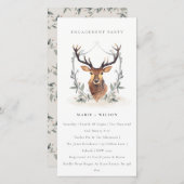 Élégant Fiançailles de cerf mignon Invitation (Devant / Derrière)