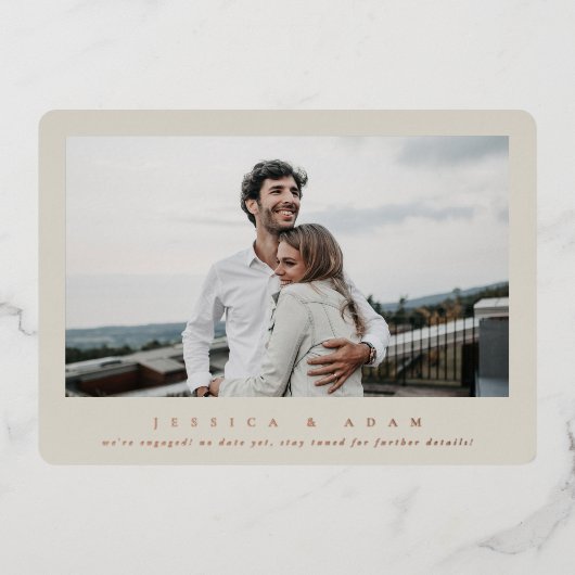 Élégant Fiançailles simple photo Faire-part (Recto)