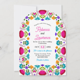 Elegant fiesta wedding white arched kaart