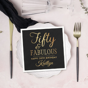 Elegant Fifty en Fabulous! 50ste Verjaardagsfeest Servet