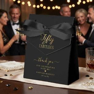 Elegant Fifty en Fabulous! 50ste verjaardagsfeestj Bedankdoosjes