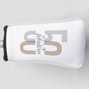 Elegant Fifty & Fabulous 50th Birthday Modern Golfheadcover