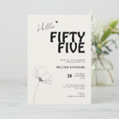 Elegant Fifty Five Bold Typography 55th Birthday Kaart (Staand voorkant)