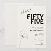 Elegant Fifty Five Bold Typography 55th Birthday Kaart (Voorkant / Achterkant)