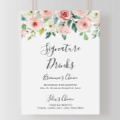 Elegant fijne herfst bloemige signature drankjes b poster
