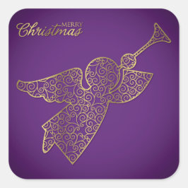 Elegant filigree angel vierkante sticker