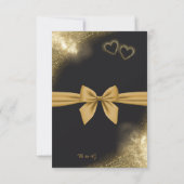 élégant filigree noir or mariage grâce carte (Dos)