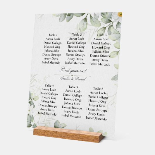 Elegant “Find Your Seat” Wedding Sign (Angle)