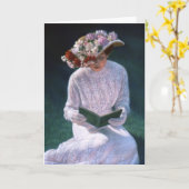  Elegant Fine Art Victoriaans Lady Reading Kaart (Gele Bloem)