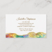 Elegant Fire Opal Rainbow Gemstone Modern Visitekaartje (Achterkant)