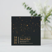 Elegant Fire Sky Lantern Save the Date Kaart (Staand voorkant)