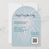 Elegant Fireworks 250 Years Celebration QR Code Kaart (Achterkant)