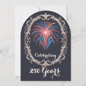 Elegant Fireworks 250 Years Celebration QR Code Kaart (Voorkant)