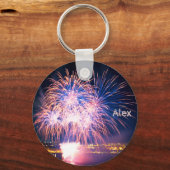 Elegant Fireworks | Aangepaste naam Sleutelhanger (Voorkant)