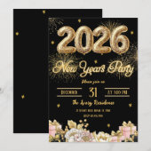 Elegant Fireworks New Year Kaart (Voorkant / Achterkant)